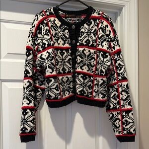 Liz Claiborne Black and White Patterned Cardigan